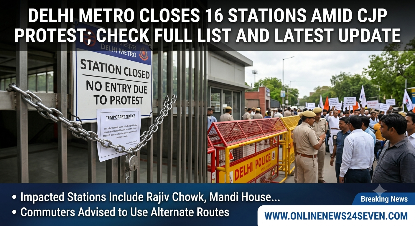 Delhi Metro Closes 16 Stations Amid CJP Protest